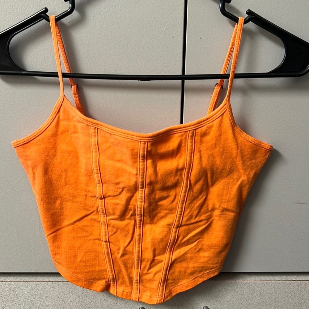 Hollister orange corset top, brand new never worn